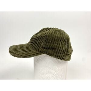 Janessa Leone Womens Moss Green Corduroy Cotton Baseball Hat Size OS